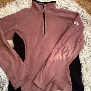 Mauve North Face fleece quarter zip